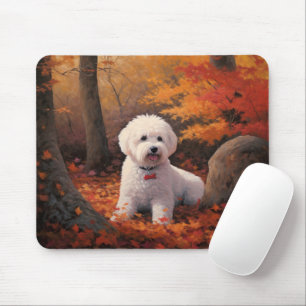 Bichon Frise in herfstbladeren Herfst Inspire Muismat