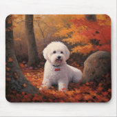Bichon Frise in herfstbladeren Herfst Inspire Muismat (Voorkant)