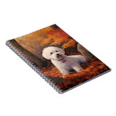 Bichon Frise in herfstbladeren Herfst Inspire Notitieboek (Rechterzijde)