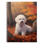 Bichon Frise in herfstbladeren Herfst Inspire Notitieboek (Voorkant)