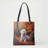 Bichon Frise in herfstbladeren Herfst Inspire Tote Bag (Voorkant)