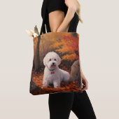 Bichon Frise in herfstbladeren Herfst Inspire Tote Bag (Dichtbij)