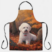 Bichon Frise in Herfstbladeren Vallen Inspireren Schort (Voorkant)