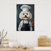 Bichon Frise In Kooksmuts Poster, Huisdier Poster (Keuken)