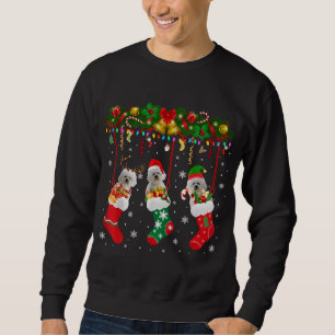 Bichon Frise In Sock Xmas Rendier Santa ELF Hond Trui