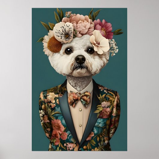 Bichon Frise In Suit Poster, Bichon Frise Poster (Voorkant)