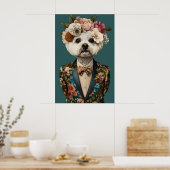 Bichon Frise In Suit Poster, Bichon Frise Poster (Keuken)
