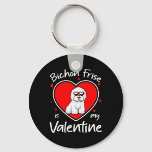 Bichon Frise Is Mijn Hartvormige Valentijnshond Li Sleutelhanger