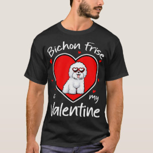 Bichon Frise Is Mijn Valentijnshart Vorm Hondenlie T-shirt