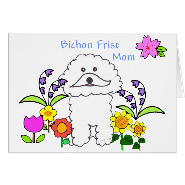 Bichon Frise-kaart (Voorkant Horizontaal)