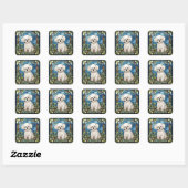 Bichon Frise kaart Vierkante Sticker (Vel)
