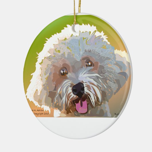 Bichon Frise Keramisch Ornament (Links)
