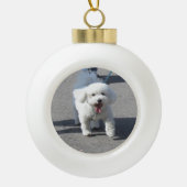 Bichon Frise keramisch sieraad Keramische Bal Ornament (Voorkant)