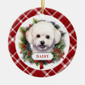 Bichon Frise keramische cirkel Ornament (Voorkant)