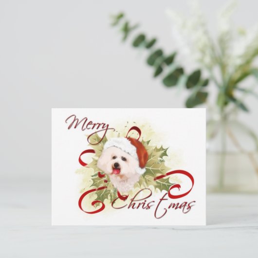 Bichon Frise Kerst Briefkaarten (Staand voorkant)
