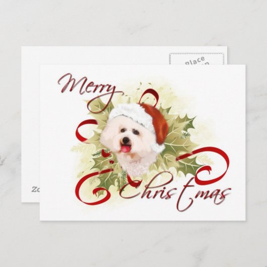 Bichon Frise Kerst Briefkaarten (Voorkant / Achterkant)