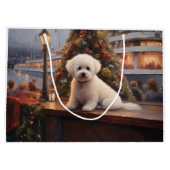 Bichon Frise Kerst Cruise: Pawsome Holiday Groot Cadeauzakje (Achterkant)