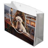 Bichon Frise Kerst Cruise: Pawsome Holiday Groot Cadeauzakje (Achterkant Gekanteld)