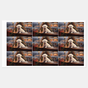 Bichon Frise Kerst Cruise: Pawsome Holiday Labels