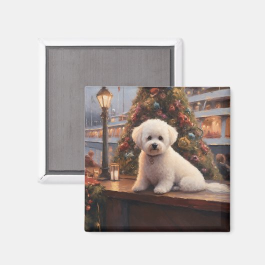 Bichon Frise Kerst Cruise: Pawsome Holiday Magneet (Voorkant / Achterkant)