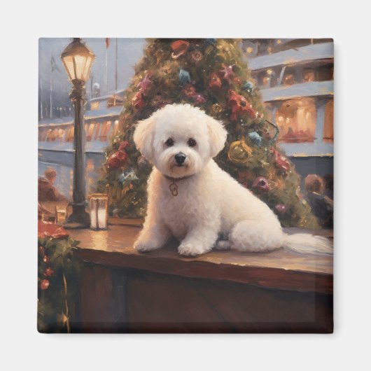 Bichon Frise Kerst Cruise: Pawsome Holiday Magneet (Voorkant)