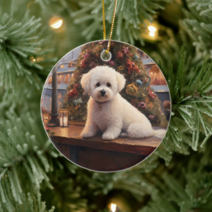 Bichon Frise Kerst Cruise: Pawsome Vakantie Keramisch Ornament