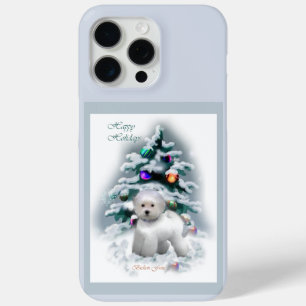 Bichon Frise Kerst Feestdagen iPhone 15 Pro Max Hoesje