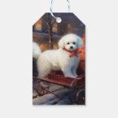 Bichon Frise Kerst Feestelijke Periode Cadeaulabel (Achterkant)