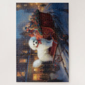 Bichon Frise Kerst Feestelijke Periode Legpuzzel (Verticaal)