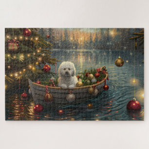 Bichon Frise Kerst Feestelijke Reis Legpuzzel