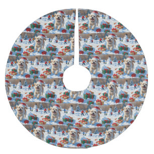 Bichon Frise Kerst Feestelijke Sneeuwscène Kerstboom Rok