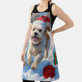 Bichon Frise Kerst Feestelijke Sneeuwscène Schort (Insitu)