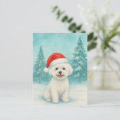 Bichon Frise Kerst Kaart - Vakantie Kaart (Staand voorkant)