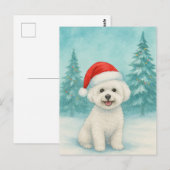 Bichon Frise Kerst Kaart - Vakantie Kaart (Voorkant / Achterkant)
