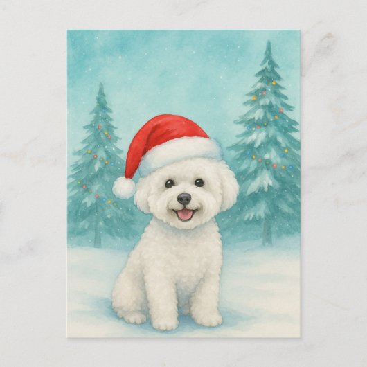 Bichon Frise Kerst Kaart - Vakantie Kaart (Voorkant)
