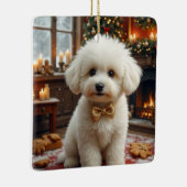 Bichon Frise Kerst Kunst Keramisch Ornament (Rechts)