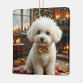 Bichon Frise Kerst Kunst Keramisch Ornament (Links)