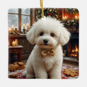 Bichon Frise Kerst Kunst Keramisch Ornament