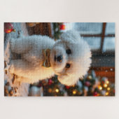 Bichon Frise Kerst Kunst Legpuzzel (Horizontaal)