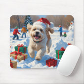 Bichon Frise Kerst Sneeuwscène Muismat (Met muis)