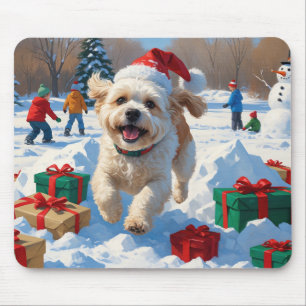 Bichon Frise Kerst Sneeuwscène Muismat