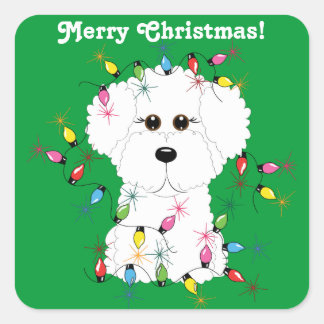 Bichon Frise Kerst stickers