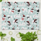 Bichon Frise Kerstblauw keukenhanddoek (Gevouwen)