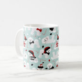 Bichon Frise kerstblauwe koffie Mok (Voorkant links)