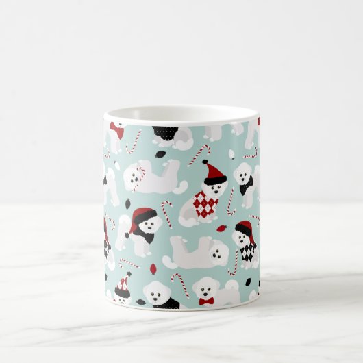 Bichon Frise kerstblauwe koffie Mok (Center)