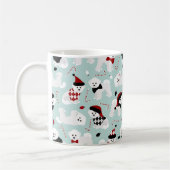 Bichon Frise kerstblauwe koffie Mok (Links)
