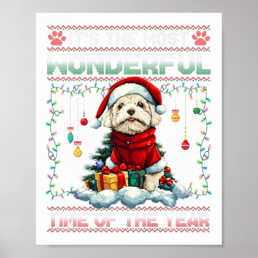 Bichon Frise Kerstboom Decoraties Hondenliefhebber (Voorkant)