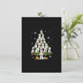 Bichon Frise kerstboom lampjes Funny Dog Xmas Kaart (Staand voorkant)