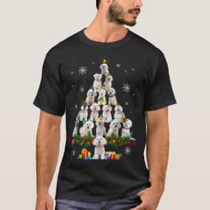 Bichon Frise kerstboom lampjes Funny Dog Xmas T-shirt