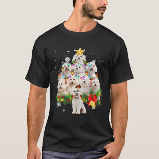 Bichon Frise kerstboom X-Mas Decorations Funn T-shirt (Voorkant)